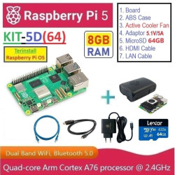 KIT-5D(64)  Raspberry Pi 5 (8GB RAM) - Complete SET (MicroSD 64GB)